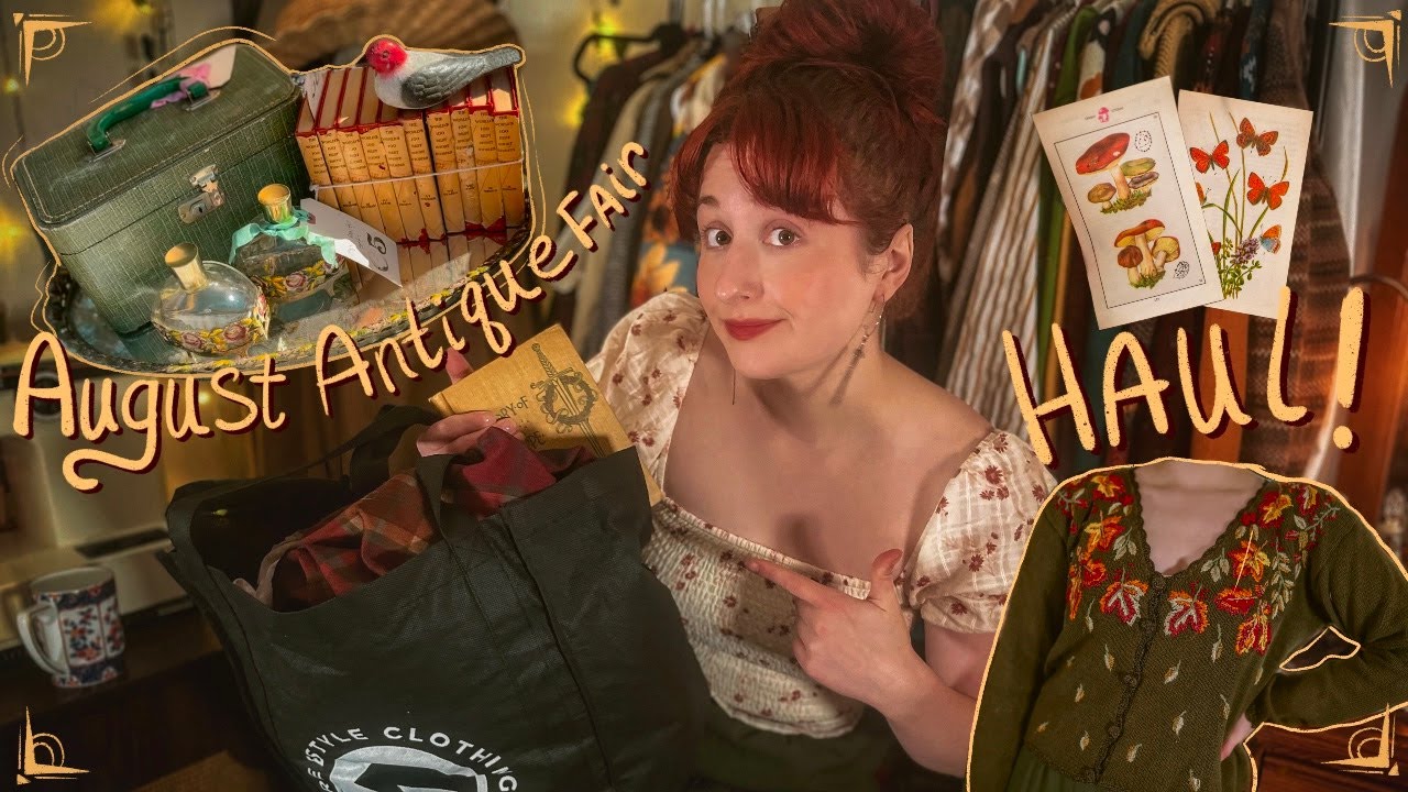 🛍 Go Vintage Shopping W/ Me at the Sacramento Antique Faire ✨August✨ - TRY ON Vintage Haul! 🍄🦋