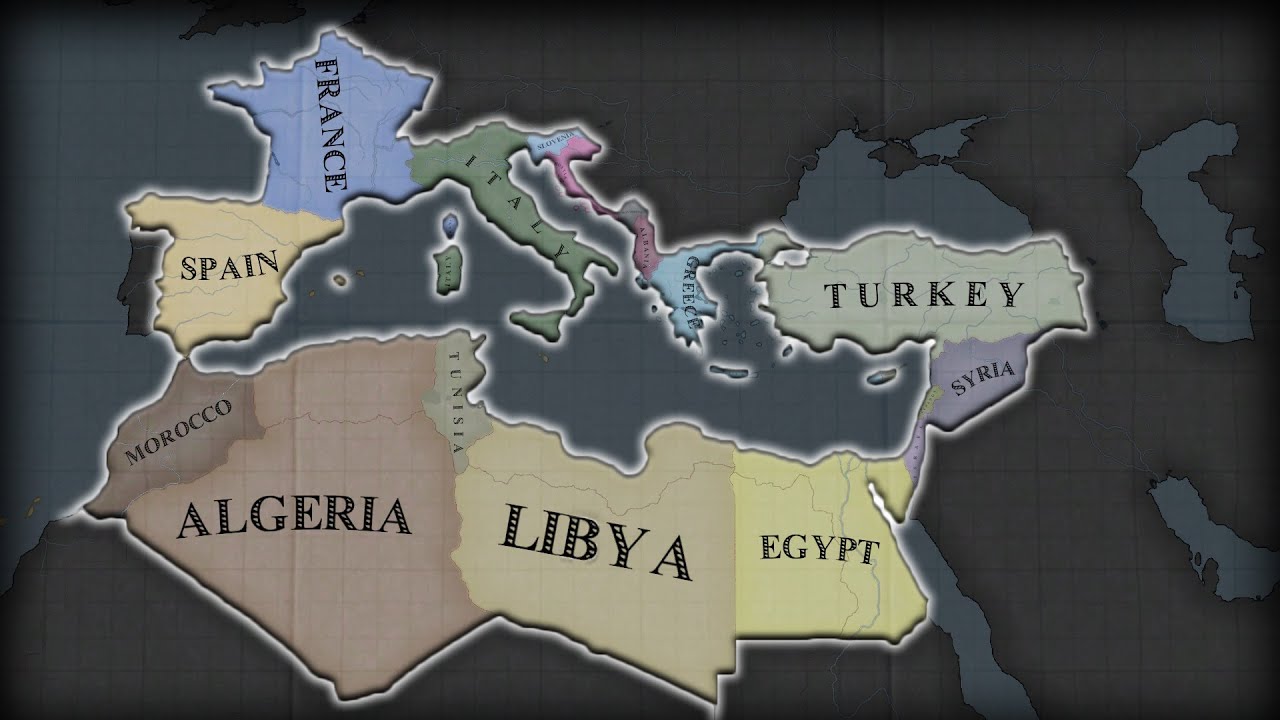 Mediterranean Battle Royale Modern Day - Hoi4 Timelapse