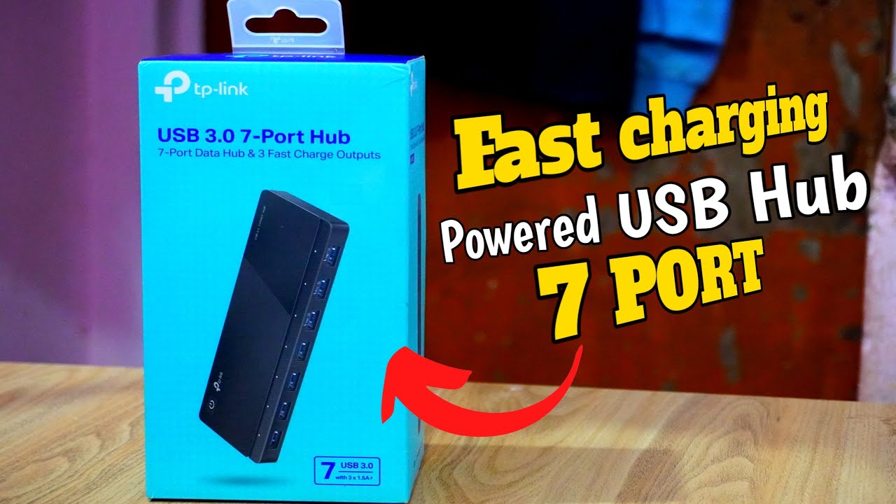 Tp Link POWERED USB 3.0 7 PORT HUB 😃 fast charging