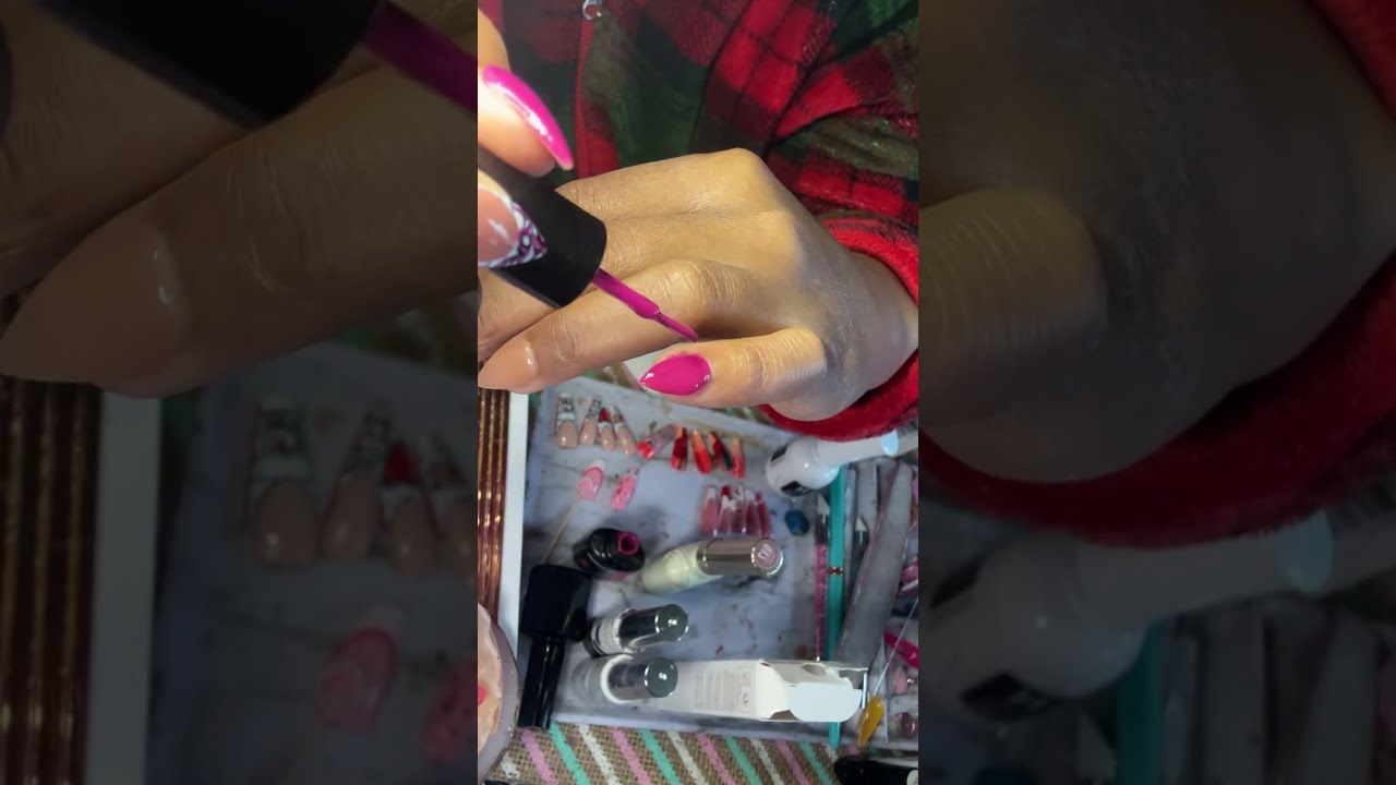 🔥 LETS DO MY NAILS 💅🏽 W/ MY NON-DOMINANT HAND 👀💅🏽🔥 #nails #nailart #tutorial