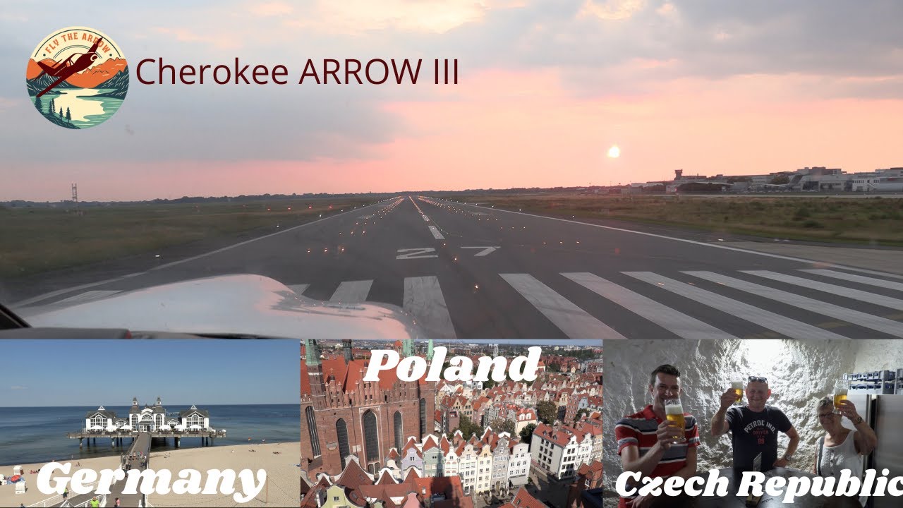 Рейс Piper Arrow III: Бремен, остров Рюген, Гданьск, Краков (Краков), Кромержиж, Пльзень и Бамберг.