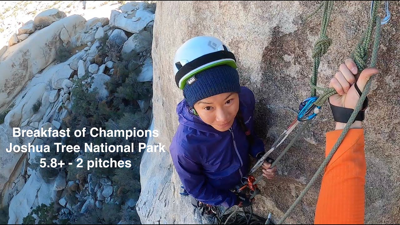 Joshua Tree Rock Climbing - Breakfast of Champions - 5.8+