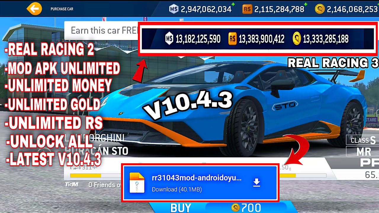 real racing 3 mod apk unlimited money unlimited gold unlock all car v10.4.3