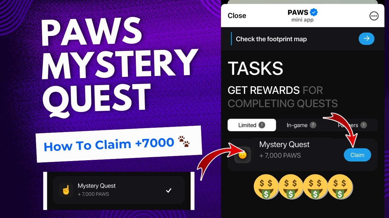 How to complete Paws mystery Quest Task | Paws mystery quest not working | +7000 Mystery Quests