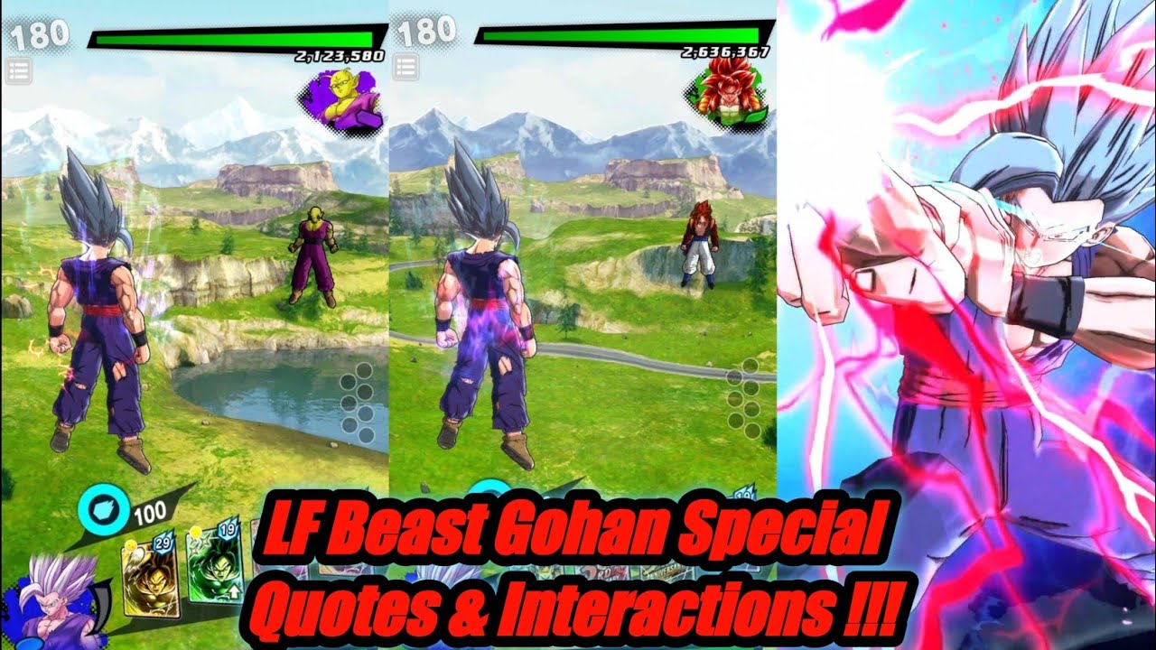 Специальное вступление LF Beast Gohan, а также победные цитаты и взаимодействия! Dragon Ball Lege...