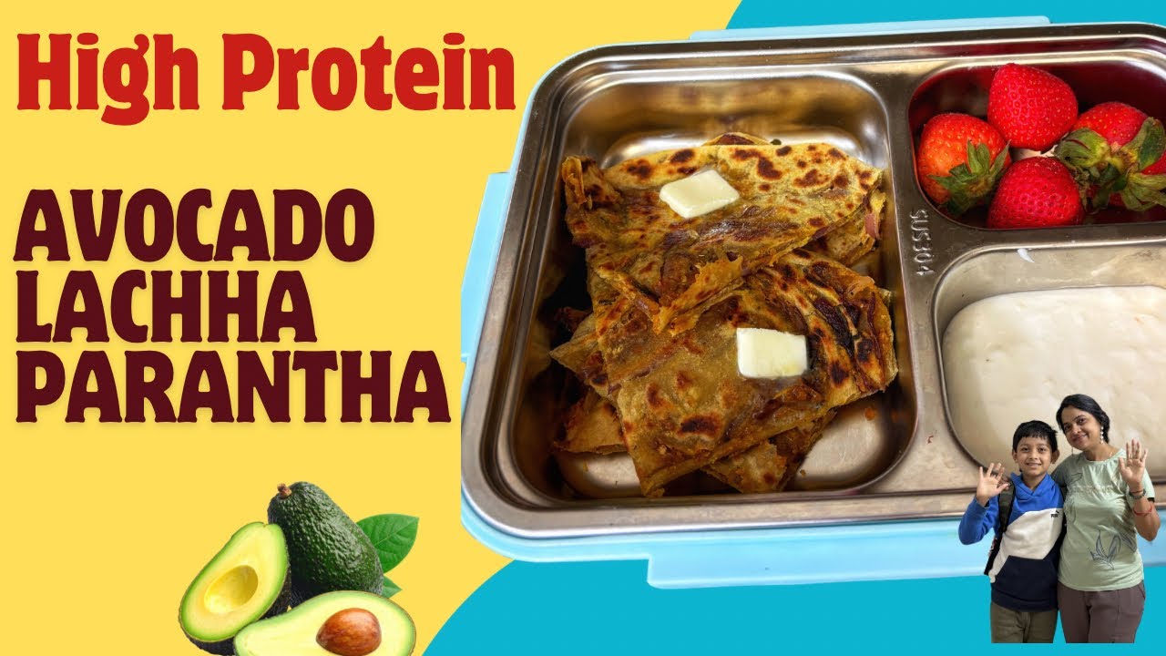 High Protein Avocado Tofu Onion Lachha Paratha | Kids Lunchbox & Breakfast Recipe