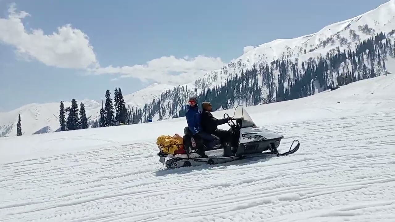 An experience of a lifetime !!!!! 🤯 Snowmobile ride in Gulmarg, Kashmir. #india #snow