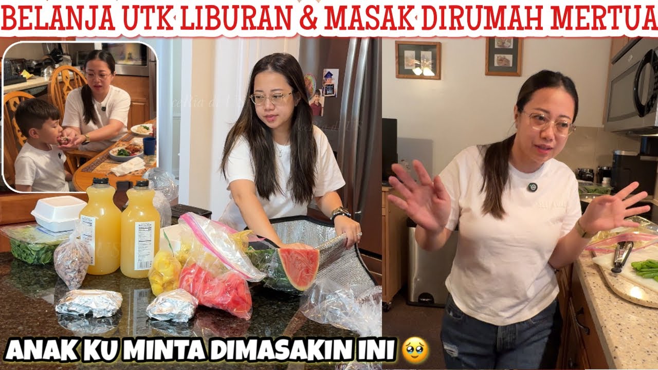 WAKTUNYA JEMPUT ANAK DI RUMAH MERTUA 🤗SEKALIAN BELANJA UTK KEPERLUAN LIBURAN| MASAK DIRUMAH MERTUA