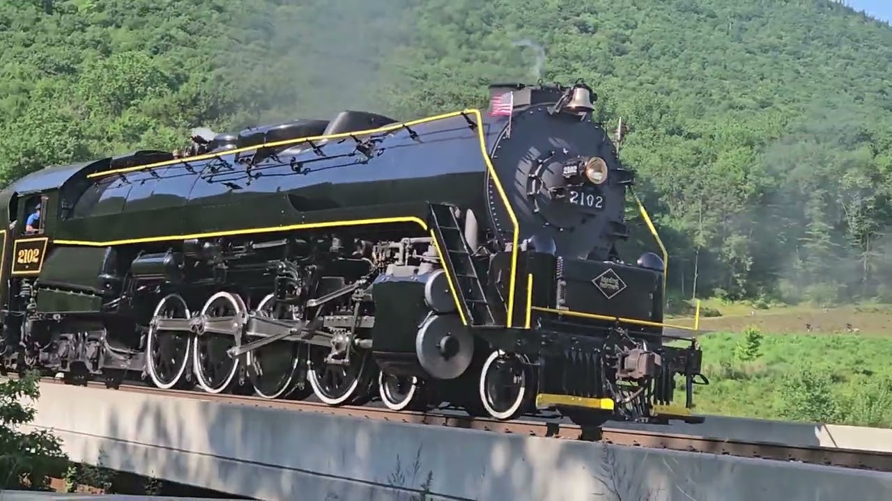 Reading & Northern T1 2102 Across the Lehigh Gorge - 6-21-25 Steam Excursion