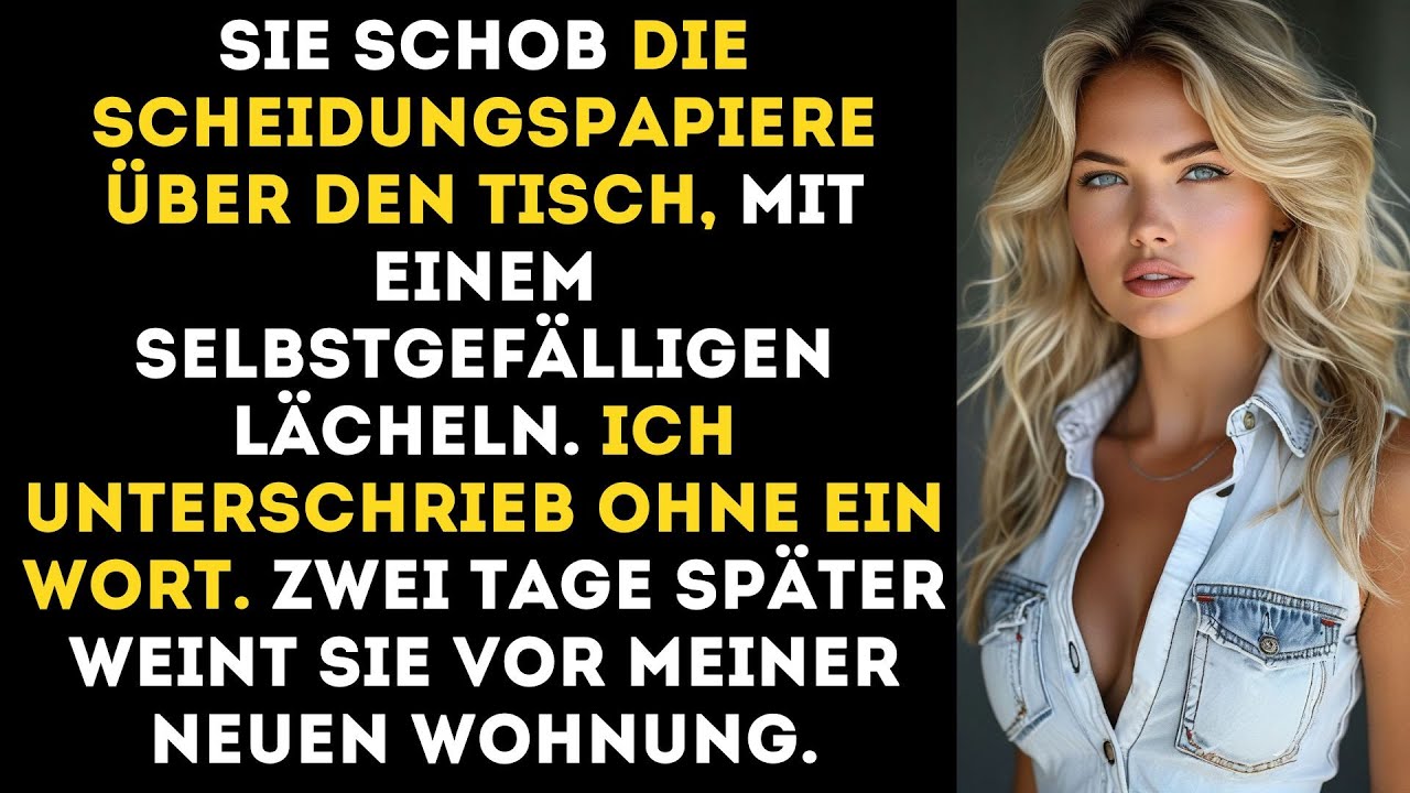 Sie lächelte selbstgefällig, als sie die Scheidungspapiere überreichte – bis ich unterschrieb...