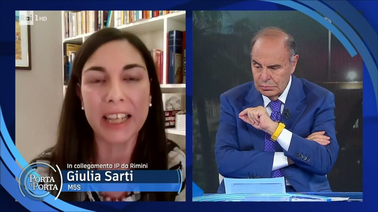 Giulia Sarti ospite a Porta a Porta Rai1 il 12/06/22