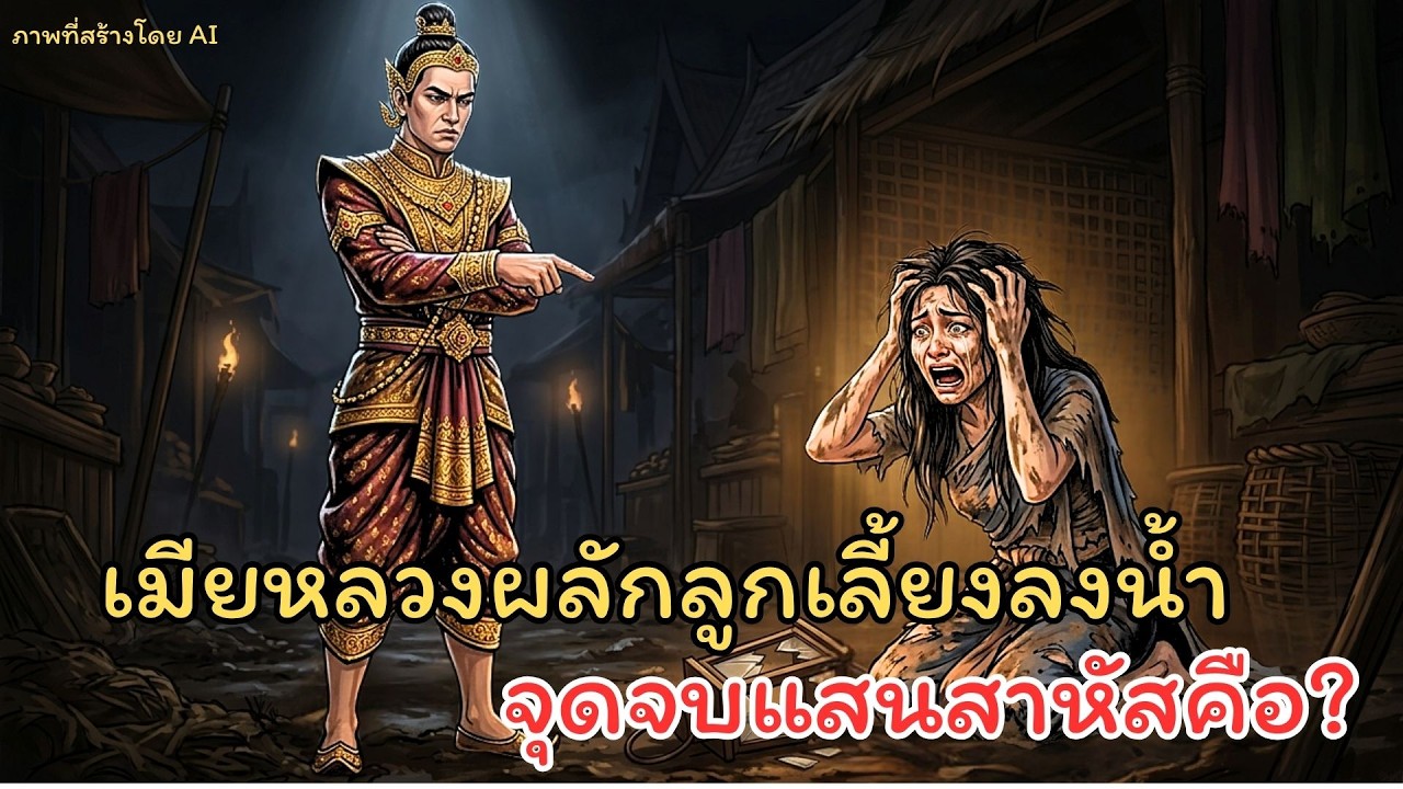 เมียหลวงใจยักษ์! ผลักลูกเลี้ยงลงน้ำคืนลอยกระทง สุดท้ายกรรมตามสนองจนต้องขอทาน