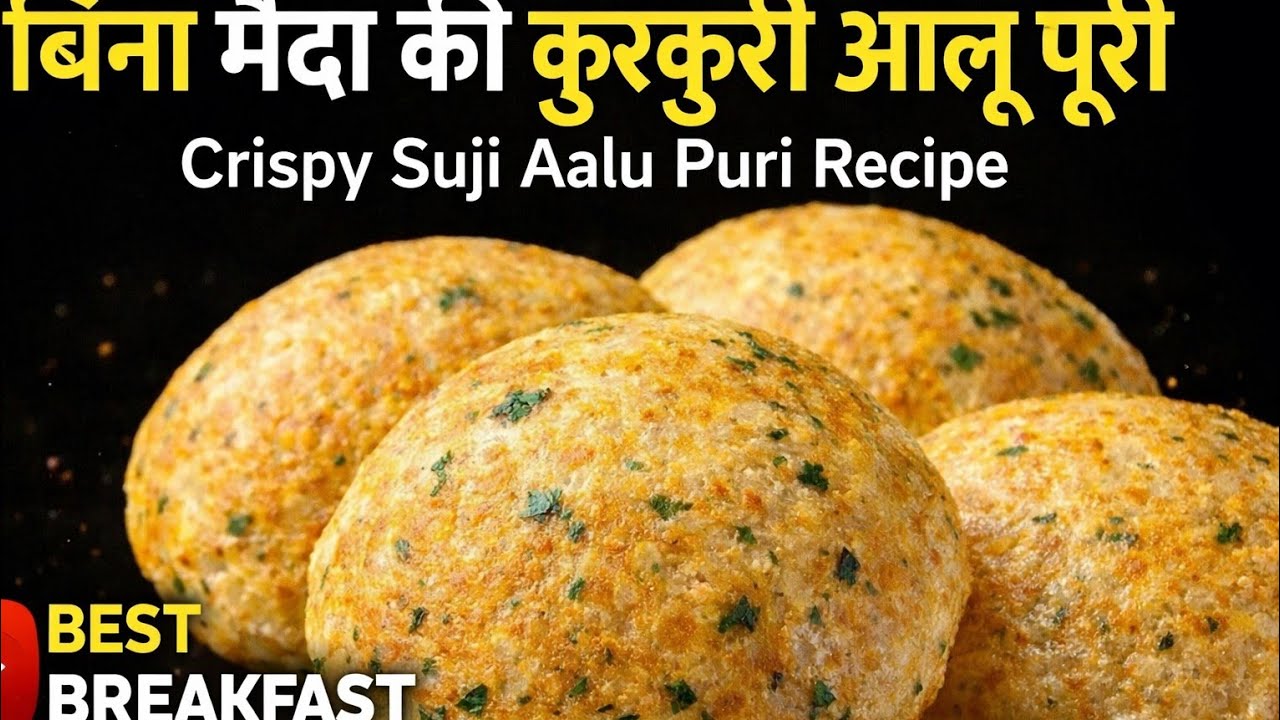 Aloo Sooji Ki Poori | Aloo Suji Puri Recipe | Crispy Suji Aloo Poori | Breakfast Recipe 
