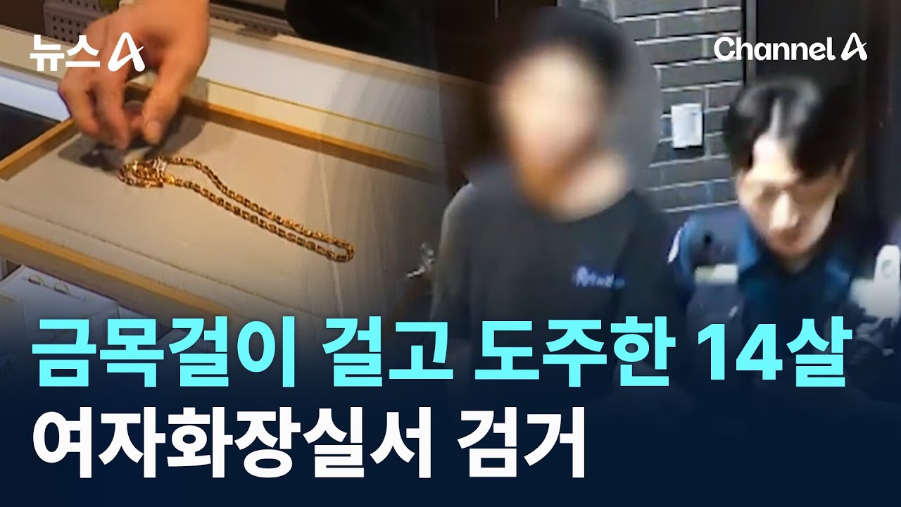 금목걸이 걸고 도주한 14살&hellip;여자화장실서 검거 / 채널A / 뉴스A