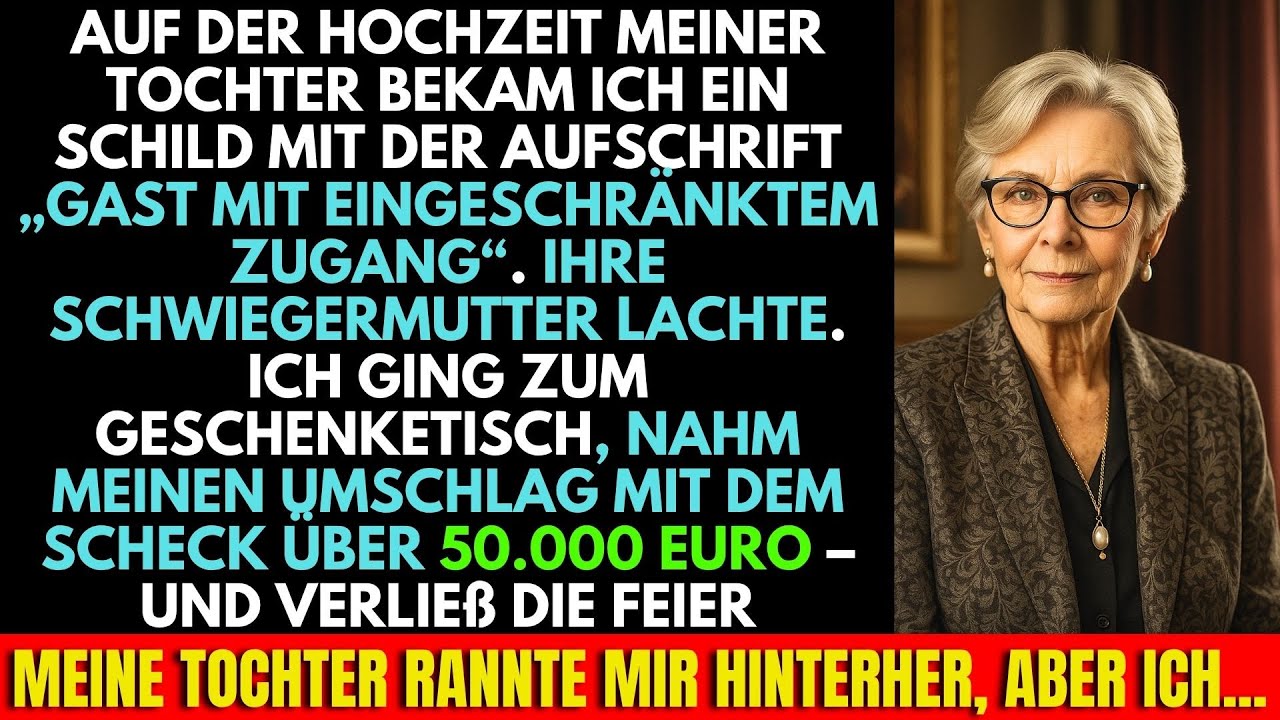 Bei der Hochzeit meiner Tochter bekam das Schild ‚Gast mit begrenztem Zugang‘. Dann Schwiegermutter…