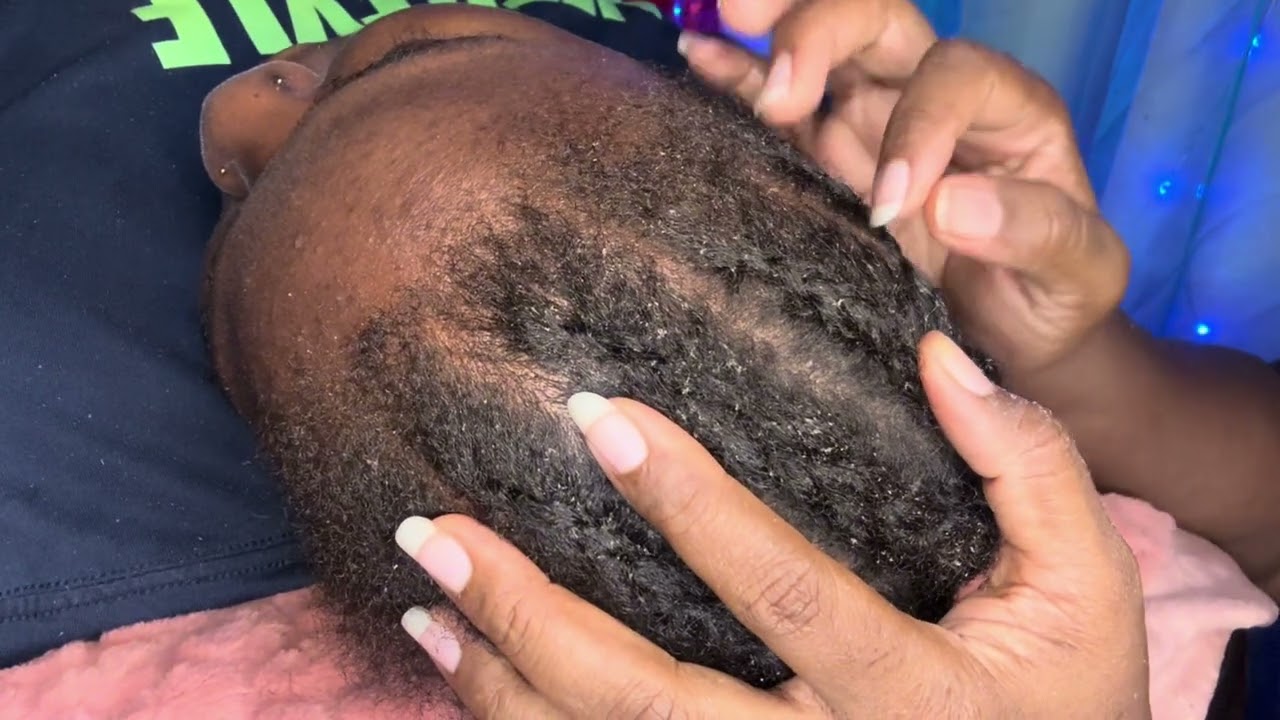 ASMR  scratching between her cornrows sleepy & relaxing