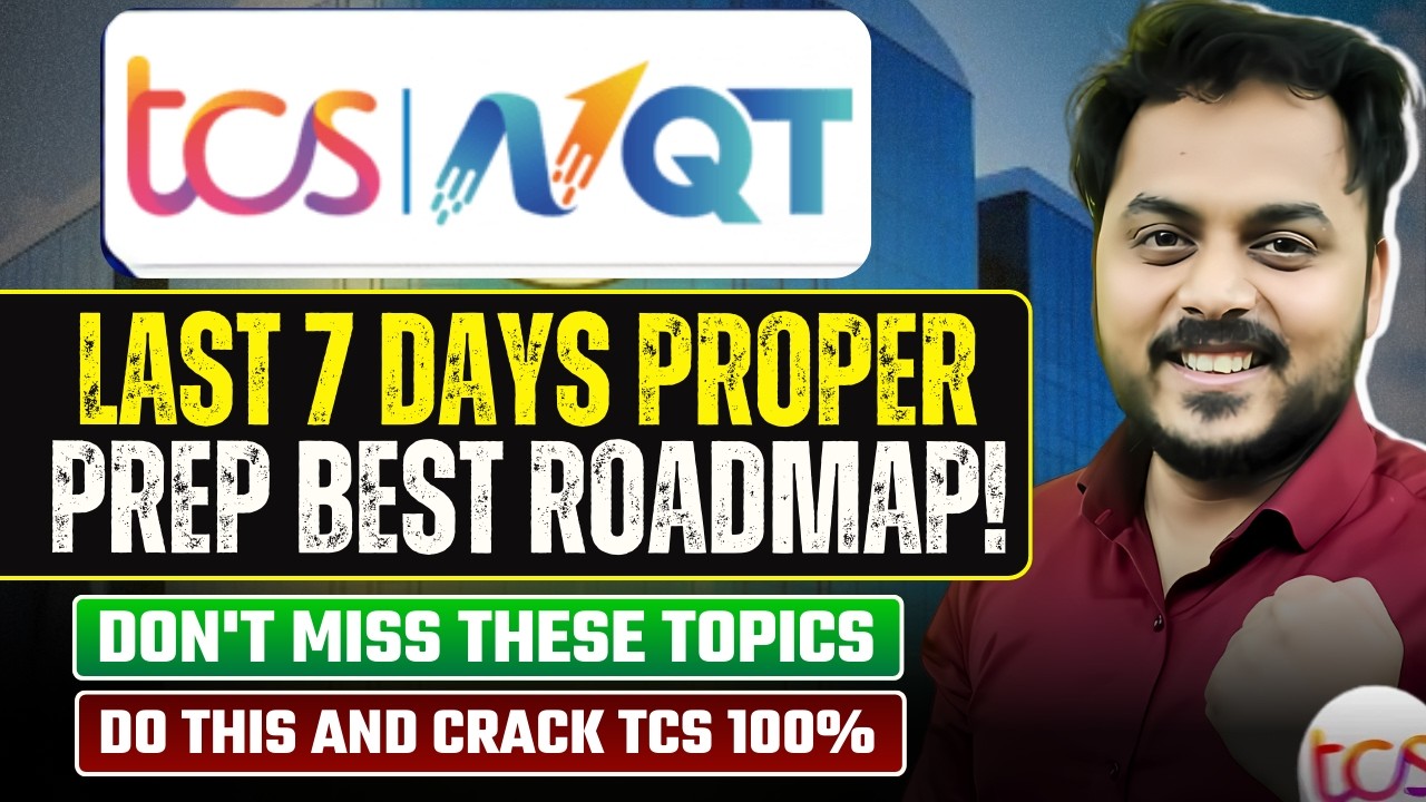 TCS Final 7 Days Strategy | Don’t Miss These Important Topics & Expected Cutoff
