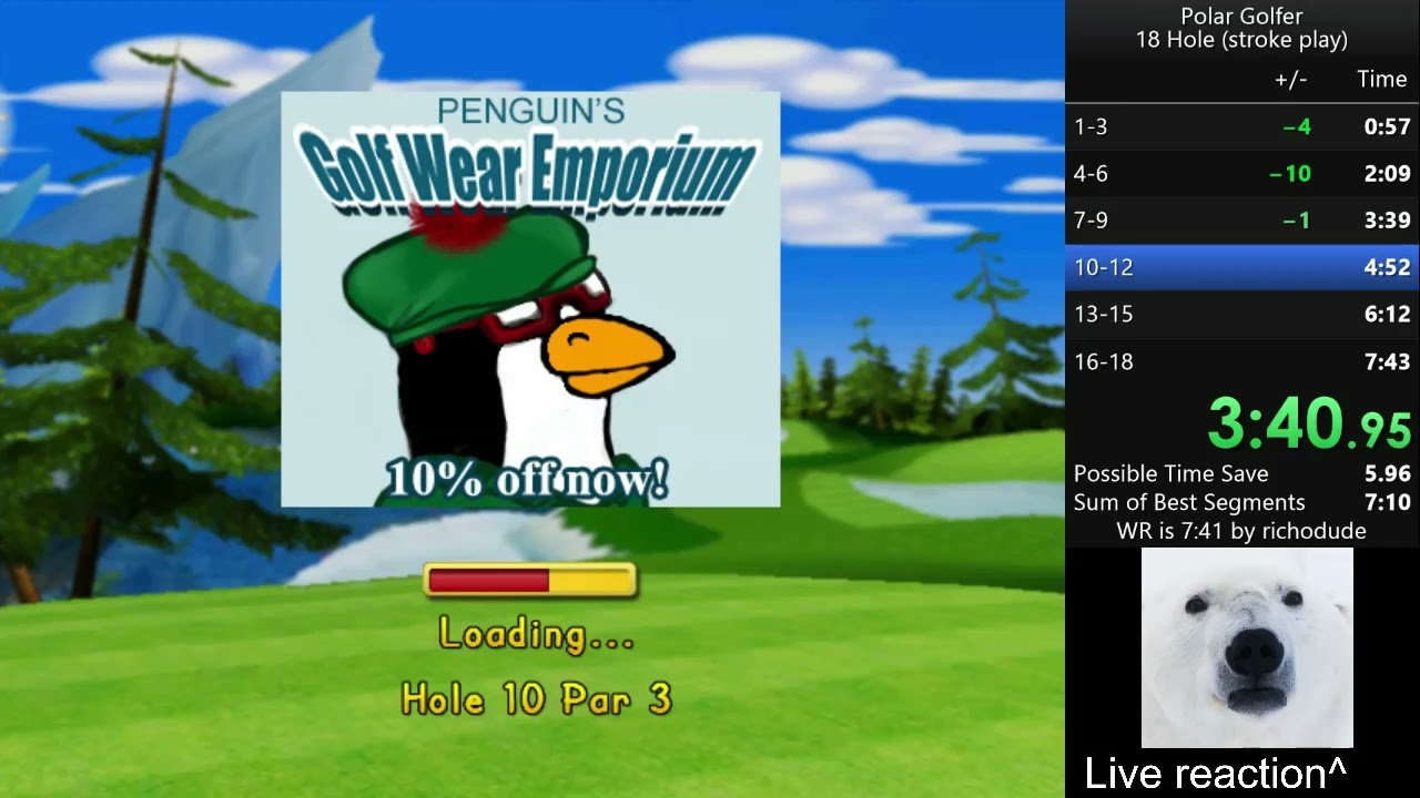 Polar Golfer - 18 Hole Speedrun (7:40)