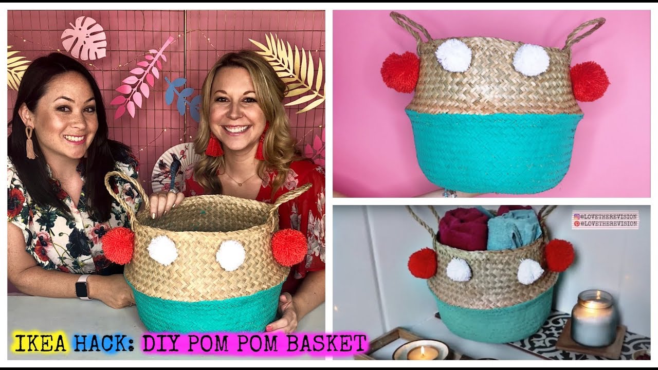 DIY POM POM BASKET | IKEA FLADIS BASKET HACK | HOW TO