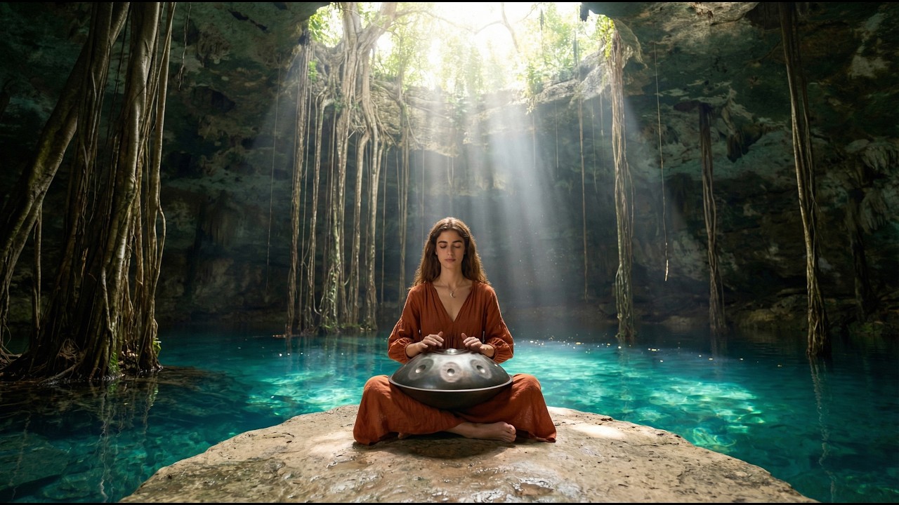 💧 432Hz Cave Resonance | Solo Handpan in a Sacred Mayan Cenote (1-Hour Deep Healing)