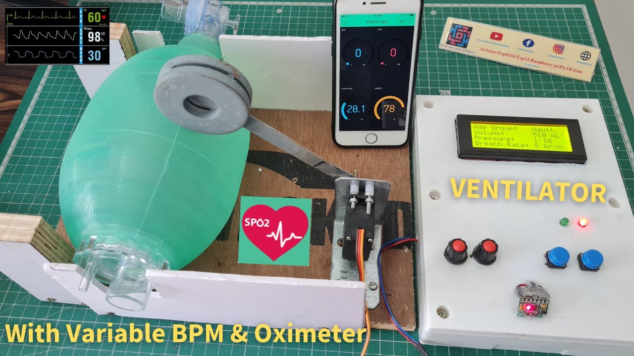 DIY Low Cost Ventilator With Mobile App | BPM & SpO2 | IoT Project