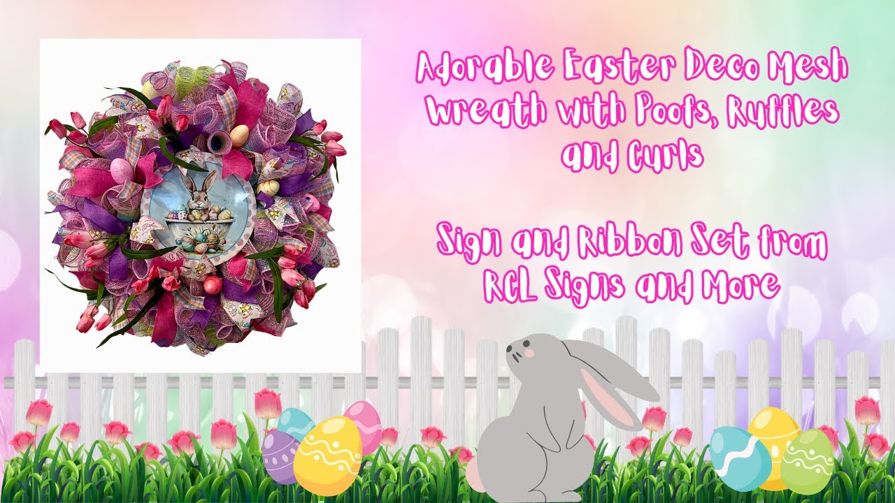 How to Make an Adorable Easter Deco Mesh Wreath |Crafting with Hard Working Mom