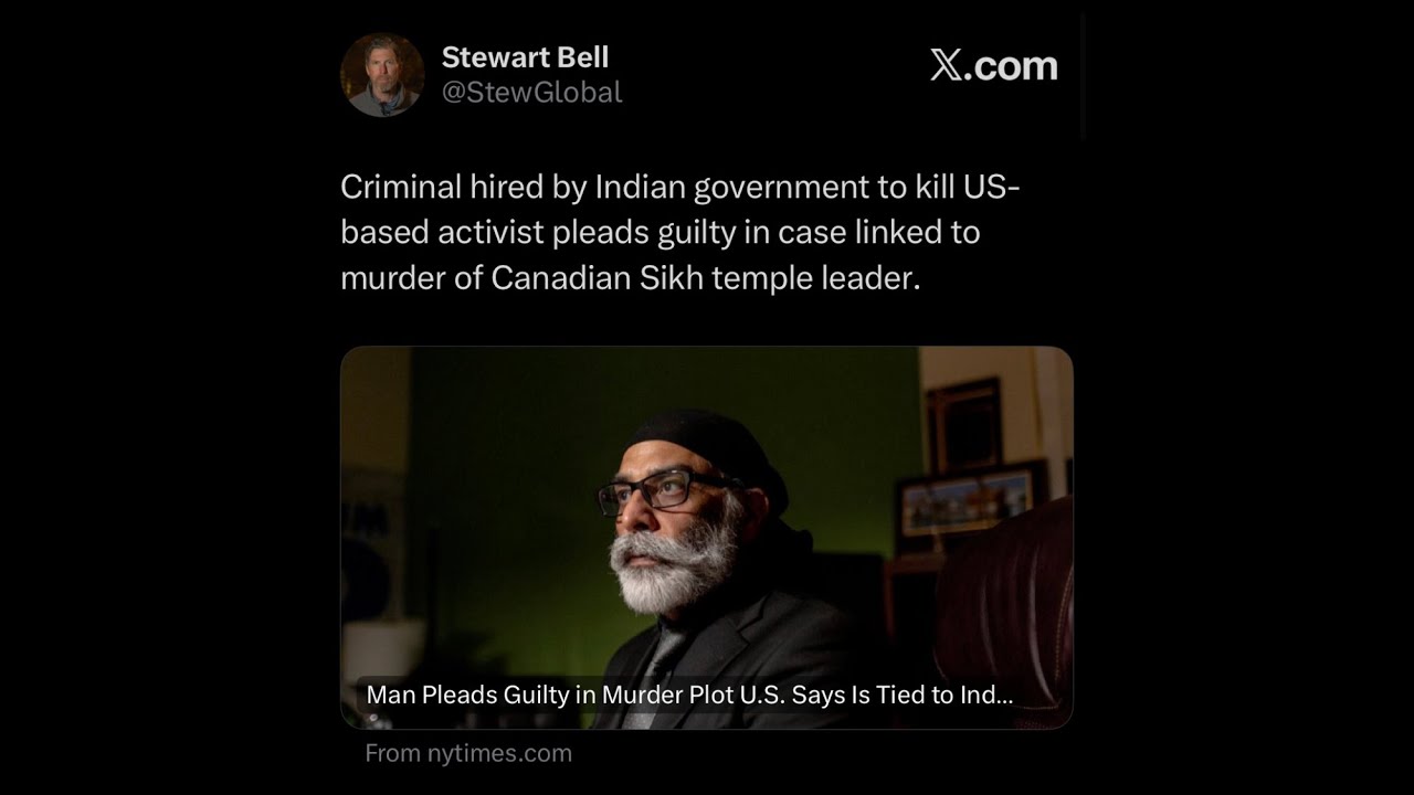 In conversation with Global TV journalist Stewart Bell about latest developments in Pannun case. 