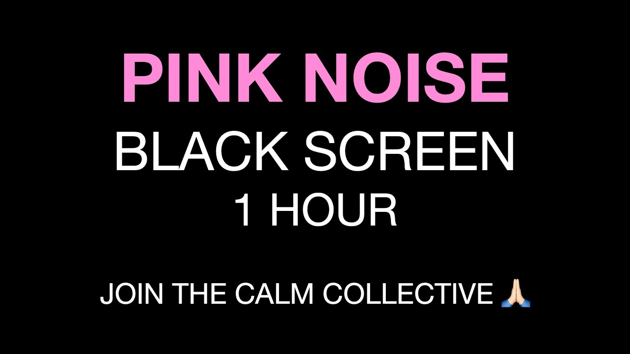 Pink Noise Black Screen | Sleep, Study, Focus | 1 Hour | NO ADS 🩷⬛️