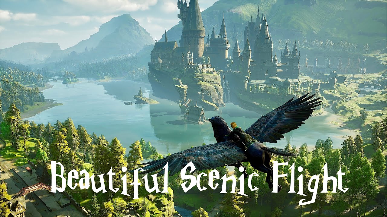 Beautiful Scenic Flight Around Hogwarts And Beyond | Hogwarts Legacy (ambience)