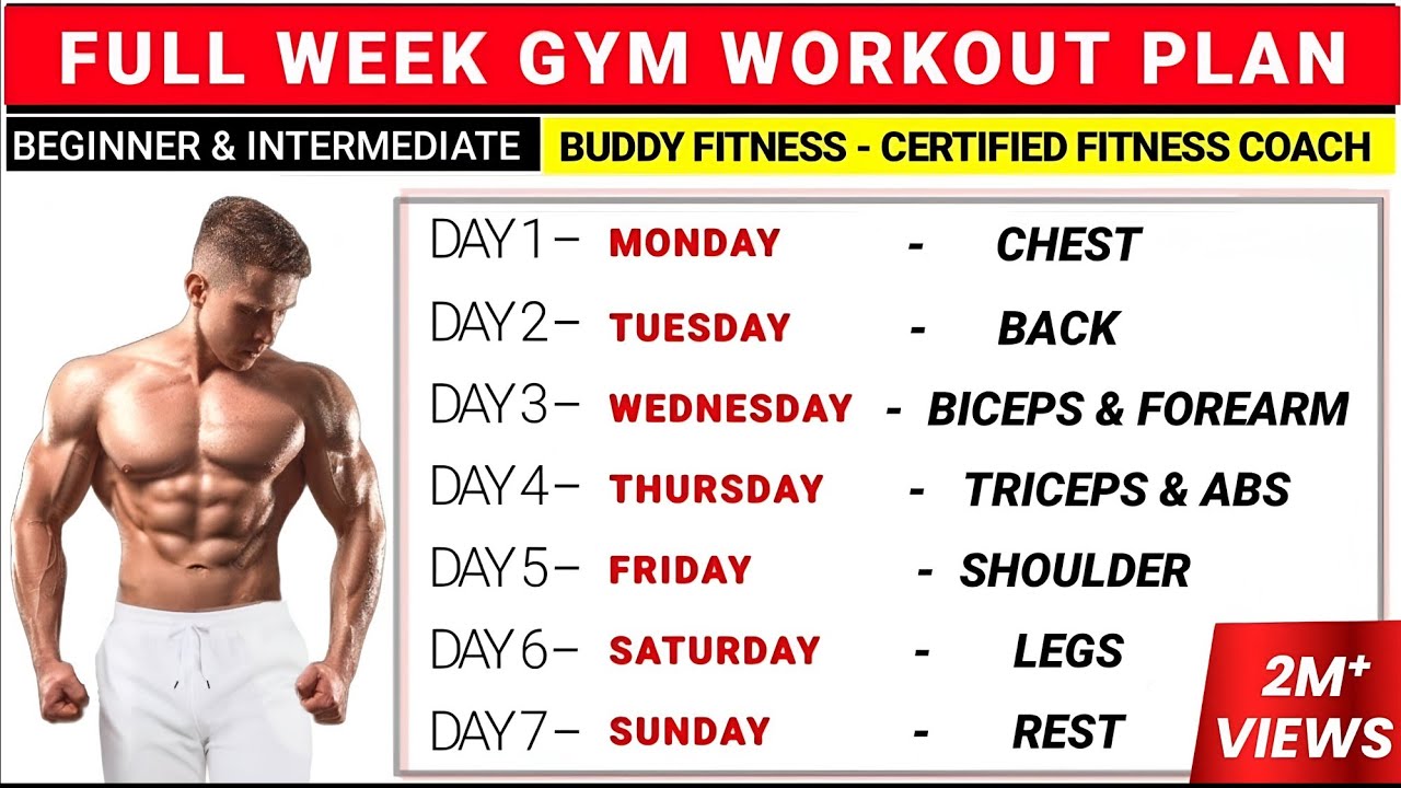 План тренировок в спортзале на всю неделю | План тренировок в спортзале | @BuddyFitness