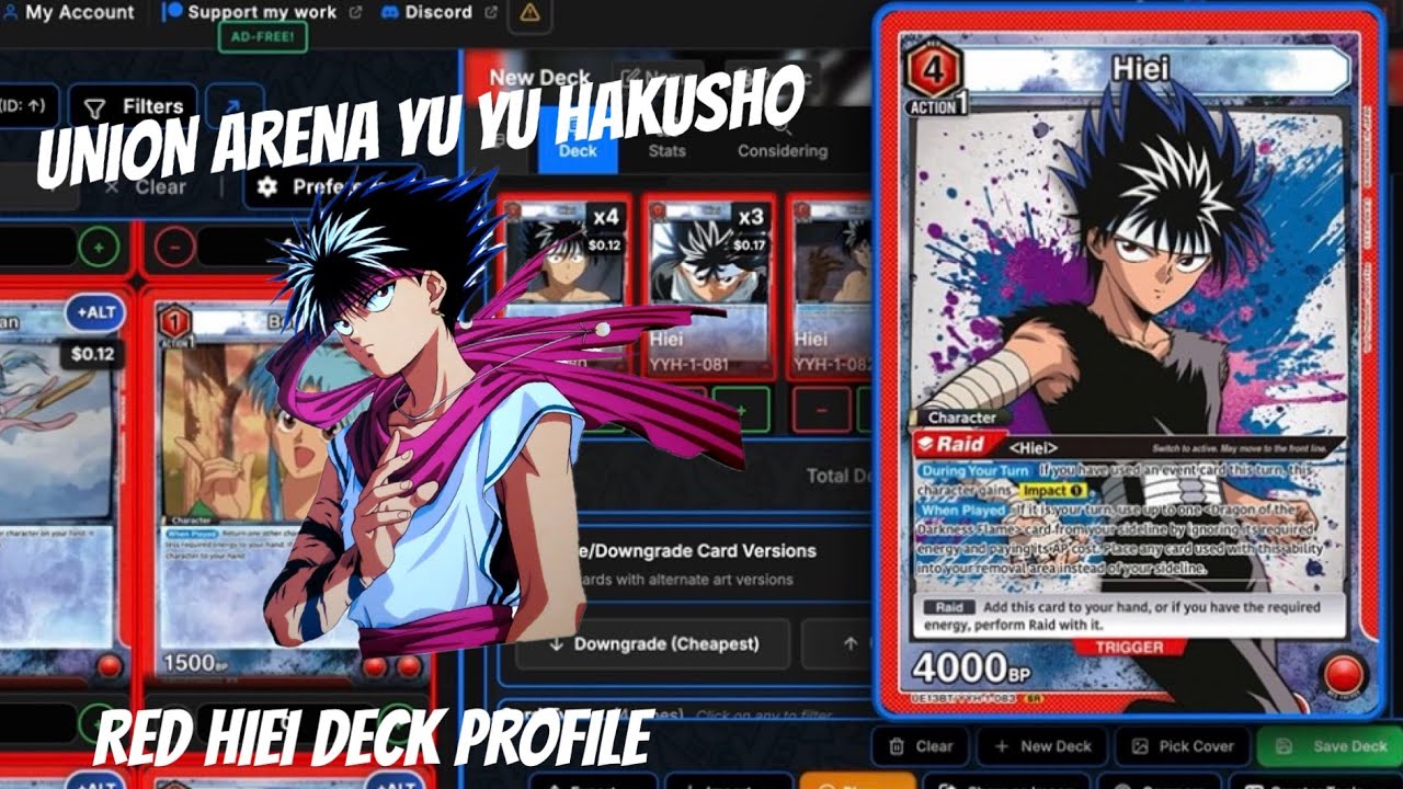 UNION ARENA YU YU HAKUSHO (Red Hiei Deck Profile)