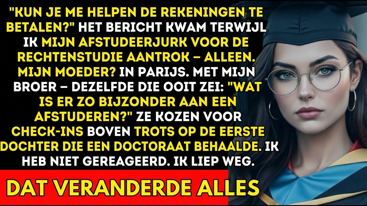 Terwijl ik alleen rechten afrondde, was mam in Parijs—vroeg toen geld.