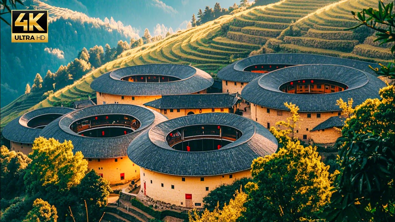 这是中国的“导弹发射井”？还是中国奇特的建筑？——南靖土楼和云水谣  4K China