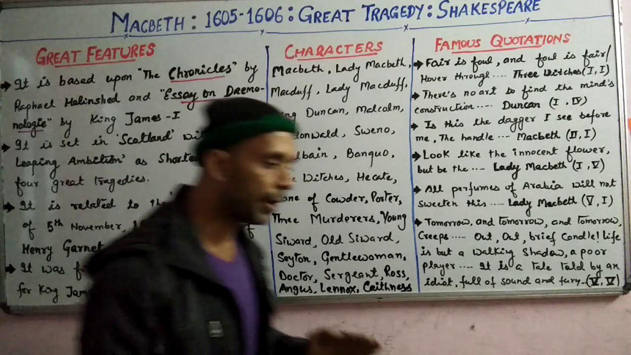 TGT/ PGT/ UGC- Macbeth- W. Shakespeare- Shivam Dubey at English Kingdom E.K, Katra, Ald (9369542072)