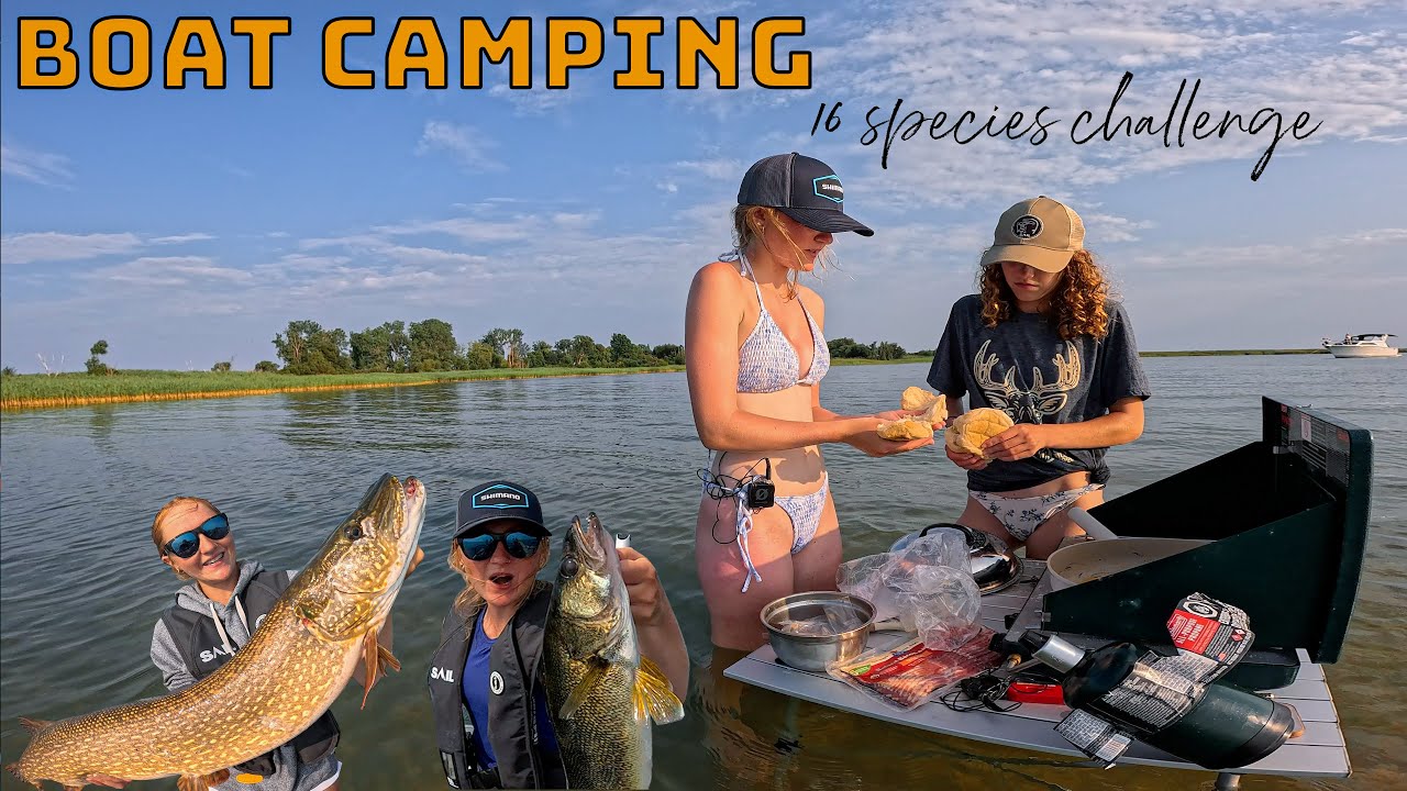 Boat Camping Until I Catch 16 Fish Species
