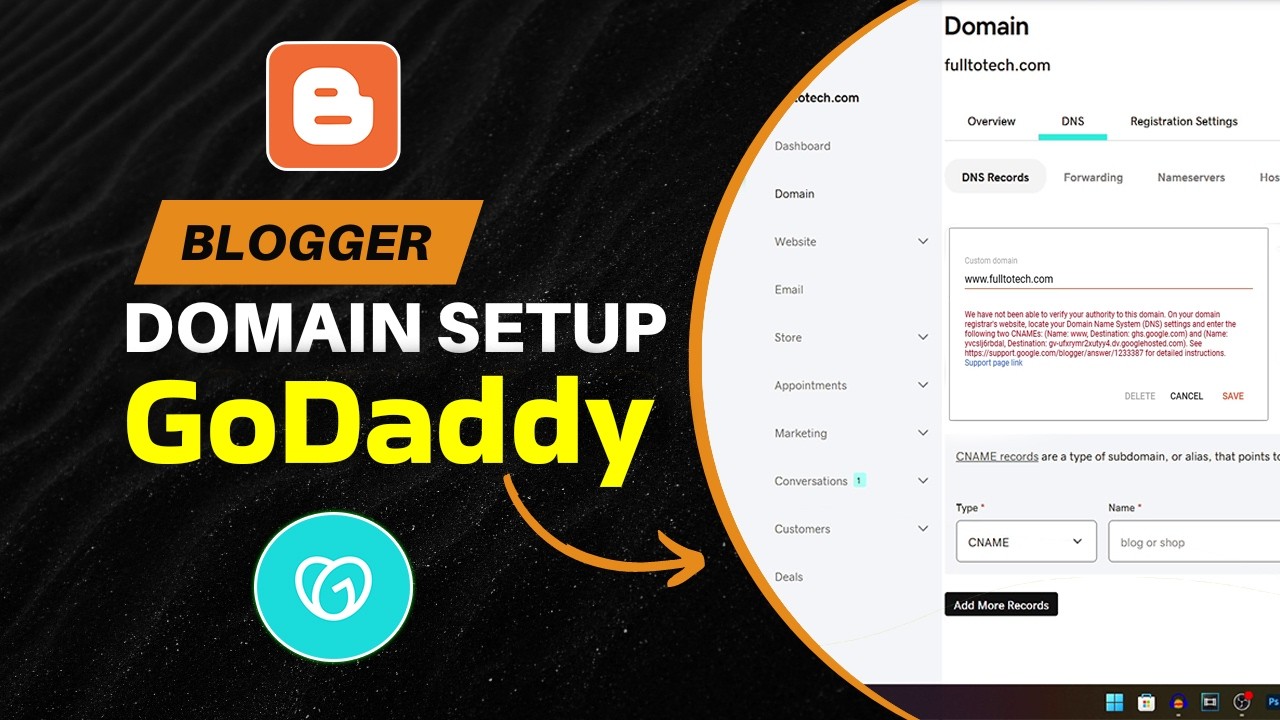 GoDaddy Domain Setup Blogger | How to Connect GoDaddy Domain to Blogger