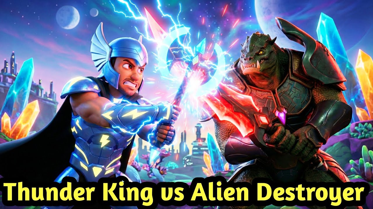 Episode 05 : Thunder King vs Alien Destroyer | The Five Powers Squad | #cartoon