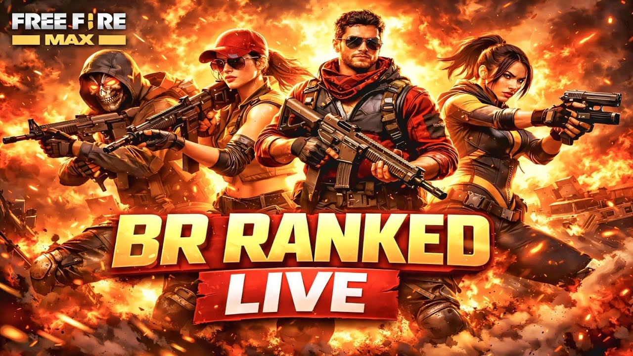 🏆 BR Ranked Push With Squad | Free Fire MAX Live | Road to Heroic 💣