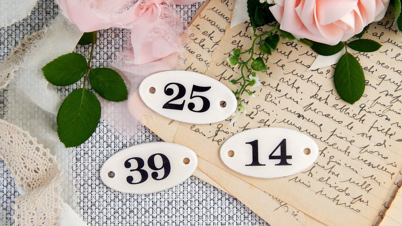 How To Make Faux VINTAGE ENAMEL NUMBERS! DIY French Enamel Numbers! BEAUTIFUL & EASY Tutorial!