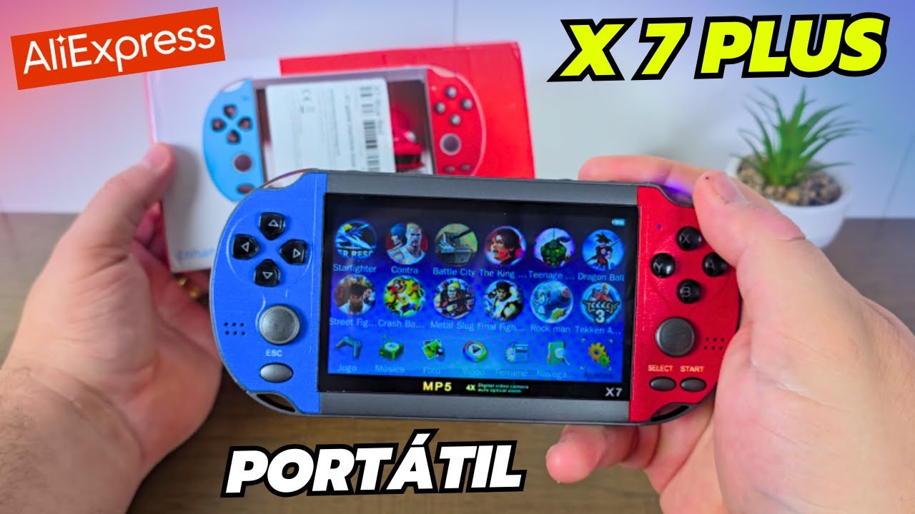 FELIZ ANO NOVO - CONSOLE PORTATIL X7 PLUS DO ALIEXPRESS - VEM COM FONE E É MUITO BARATO