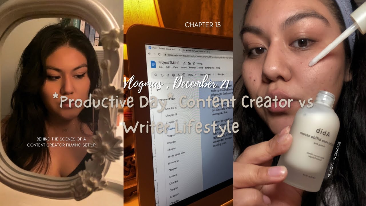 Vlogmas Day 21 🎄Content Creator 🎬 VS Writer Lifestyle 💻 Skincare Haul 🫧🧖🏻‍♀️