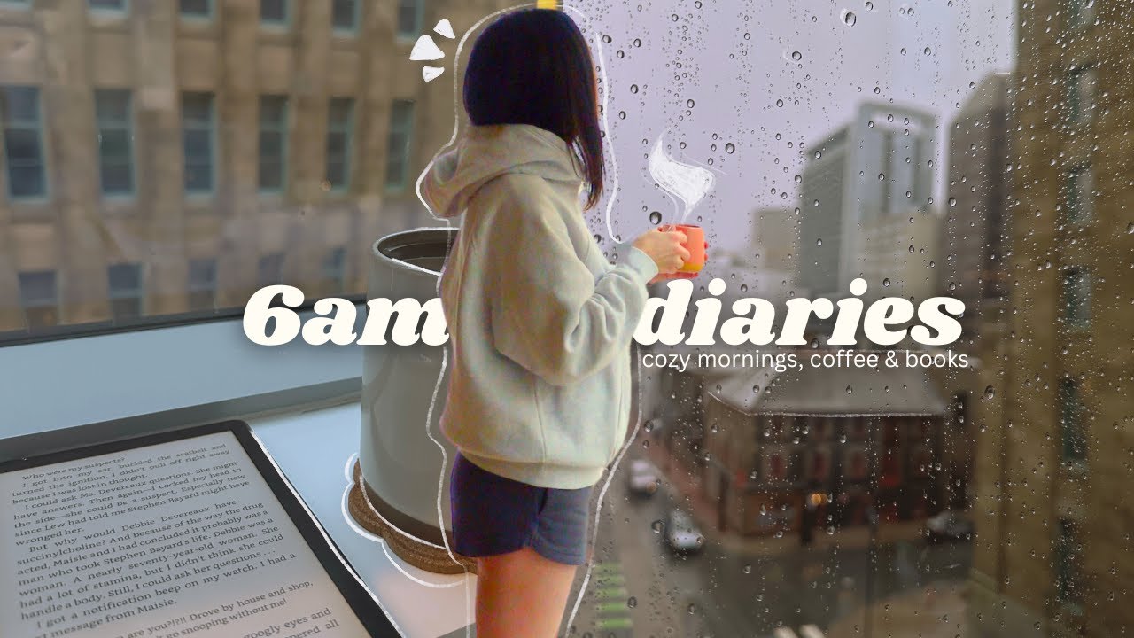 a cozy spring morning routine | waking up with sunrise, alone time & coffee ☁️