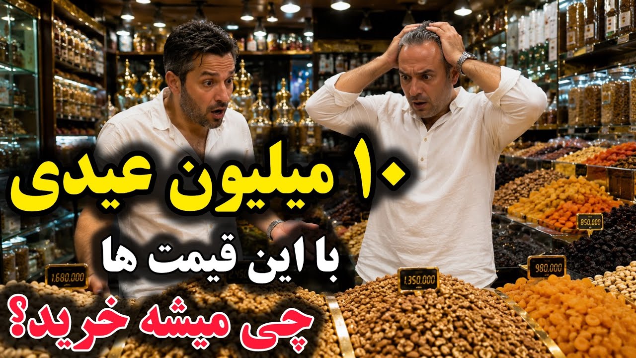 ۷ میلیون آجیل؟! 😳 قیمت خشکبار شب عید در بازار تهران شوکه‌کننده شد! 3 kilos of nuts for 7 million!