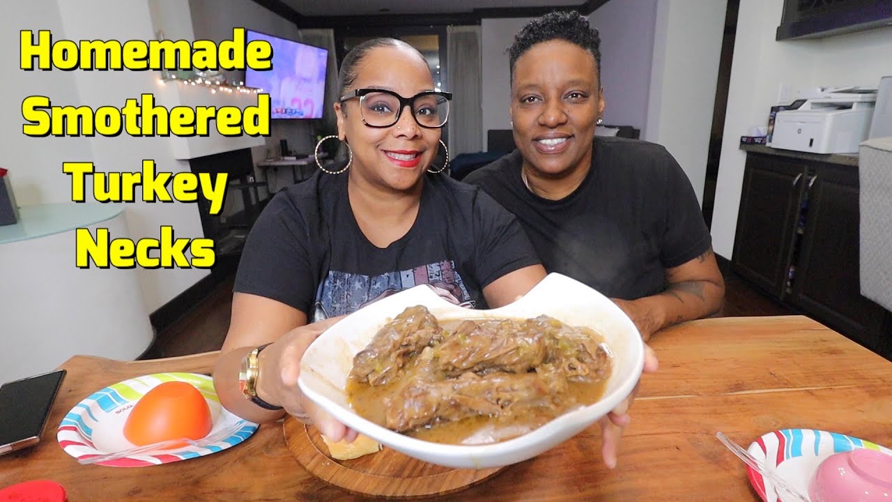 Her First Time Eating Homemade Smothered Turkey Necks. Juicy Lip Sucking.