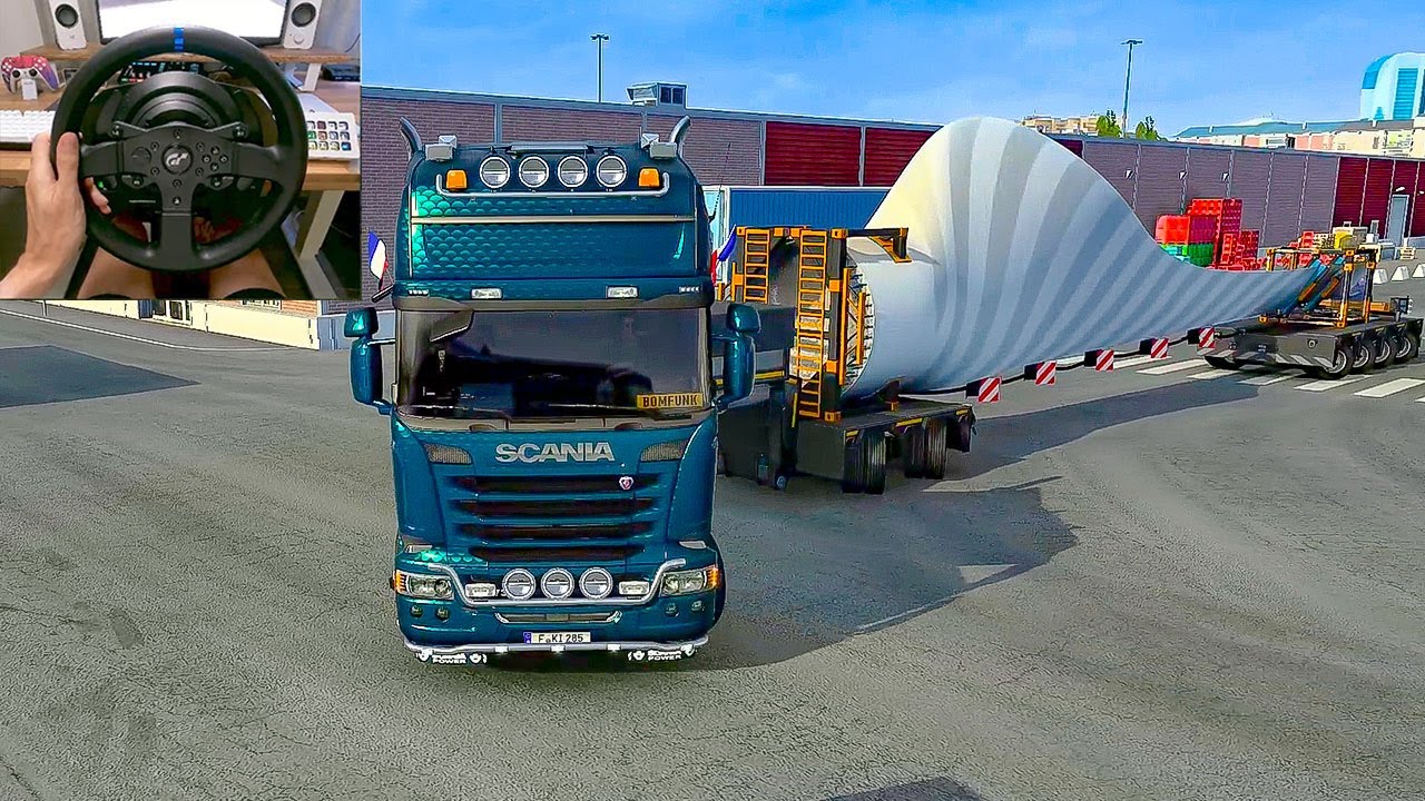 🚨CONVOI EXCEPTIONNEL - ÉNORME PALE D'ÉOLIENNE - SCANIA V8 (Euro Truck Simulator 2)