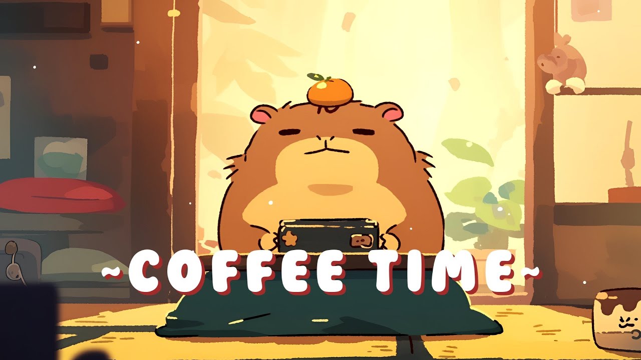 [1 Hour] Lofi Capybara Radio - Ambient Study Beats Mix ~ Warm Feelings ~ 🦫 🌙 📖