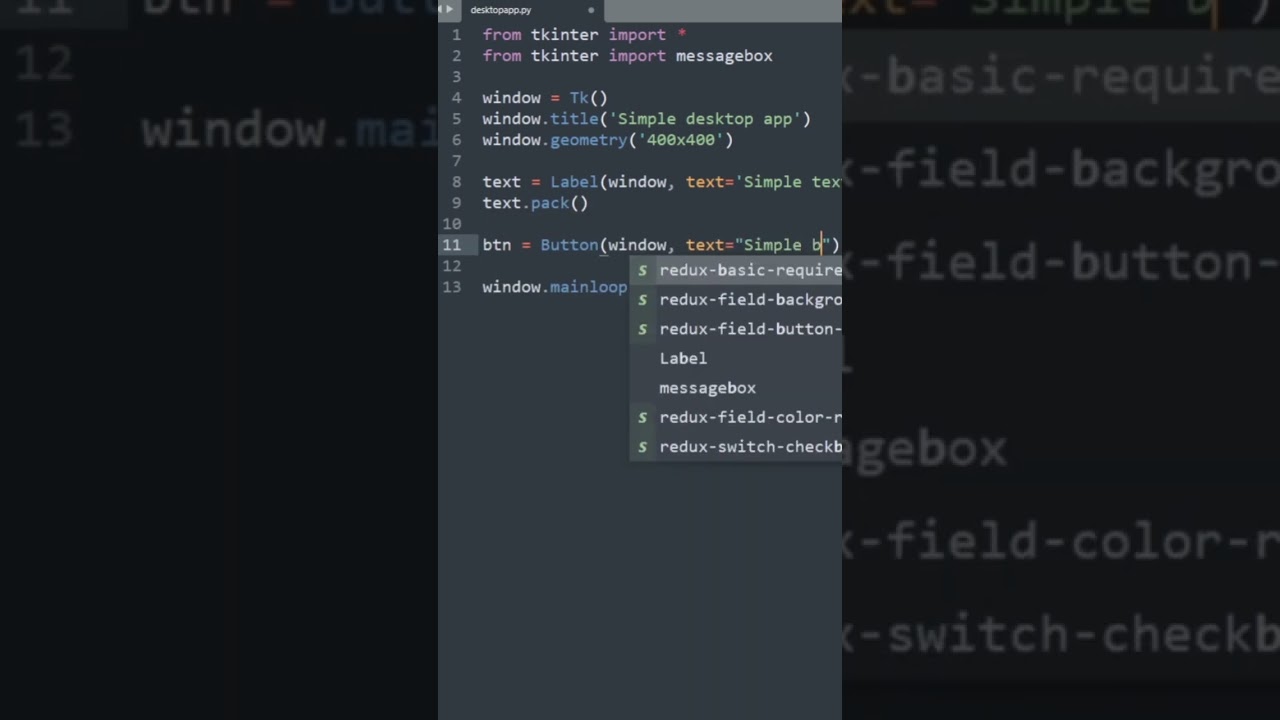 EASIEST WAY to create SIMPLE DESKTOP APP with Python! #programming #python #coding #tutorial