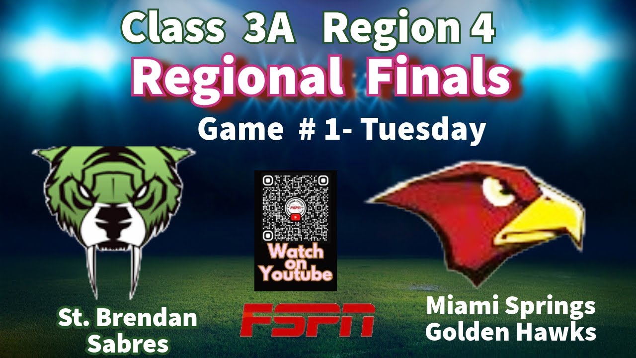 2025 Class 3A Regional Final Series Game 1 St.Brendan@Miami Springs #fspn #highschoolbaseball #miami