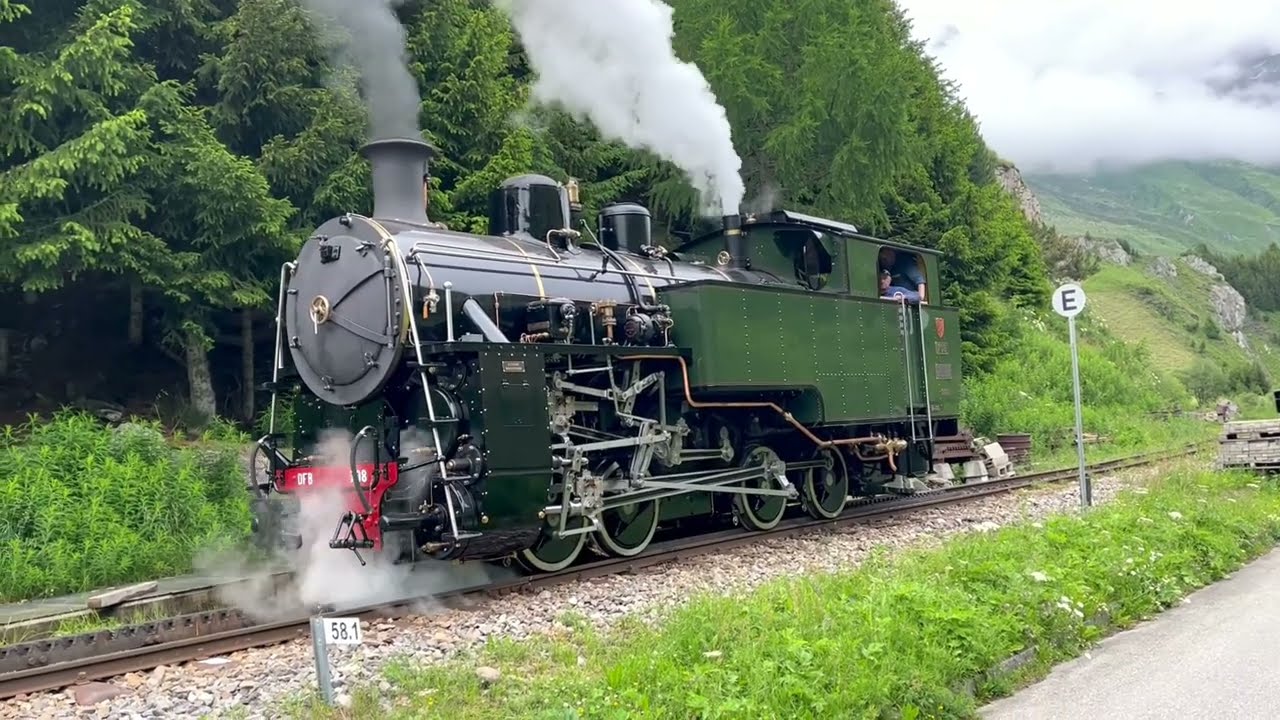 DFB HG 4/4 708 - Erste kurze Fahrt auf der Strecke