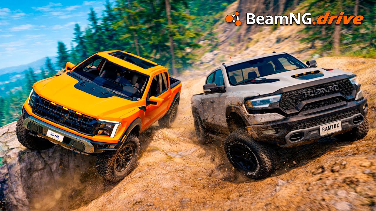 ¡Caminos y RETOS EXTREMOS 4x4 en Ford Raptor y RAM TRX! | BeamNG.drive